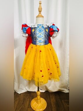 SHEIN Yellow Blue Red Fairy-Tale Princess Dress for Girls